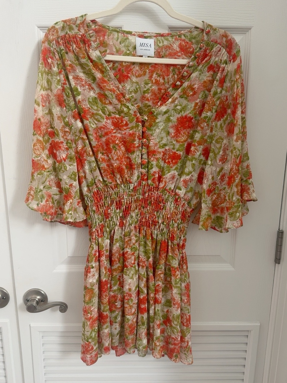 MISA Los Angeles Floral Smocked Mini Dress 
Size S